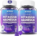 Gummies de magnesio de potasio - Suplemento de potasio w/Ashwagandha 200mg, Glycinate de magnesio,B6,B12, Citrato de p-otasio para cáñamo de pierna, musculo,Electroyte para adultos Niños,Sin azúcar, 2 Pack