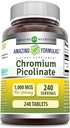 Impresionantes Fórmulas Chromium Picolinate 1000 Mcg TENIDO Tablets Suplemento No-GMO TENIDO Gluten-Free TEN Made in USA (1 Pack TEN 240 Count)