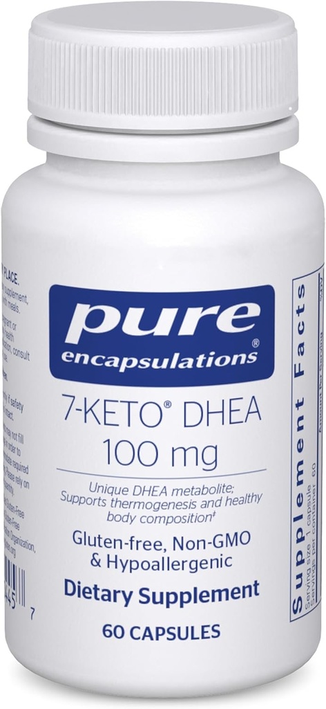 Encapsulaciones puras 7-Keto DHEA 100 mg ← Unique DHEA Metabolite Suplemento de Apoyo a la Termogénesis y Composición del Cuerpo Saludable*