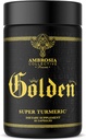 Ambrosia Golden Super Turmeric ← Bioavailable Curcumin ← Apoyo Saludable Gut &amp; Brain Health Silencio Conjunto Soporte ← 765mg de Curcuminoides Activos ← 60 Veggie Capsules (30 Day Supply)