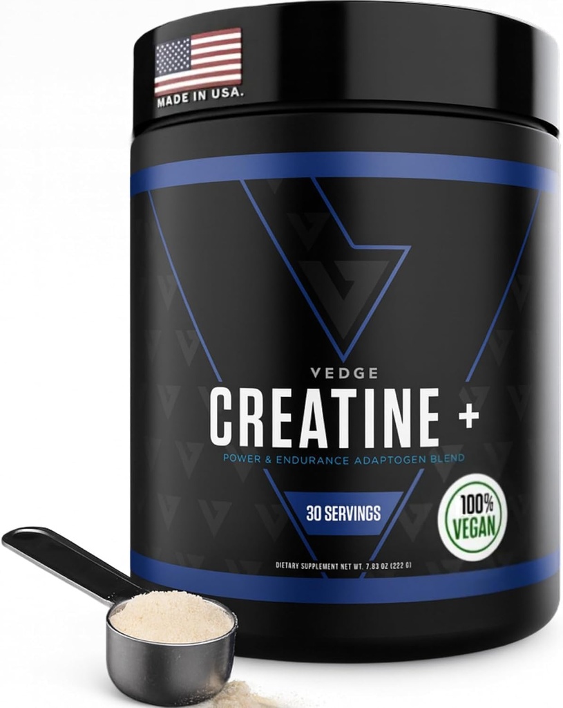 Vidge Nutrition Creatine + ← Cretina de base vegetal Vegan Monohydrate Powder ¦ Energía, Rendimiento & Función  durable Ayudas ergógenas para los atletas