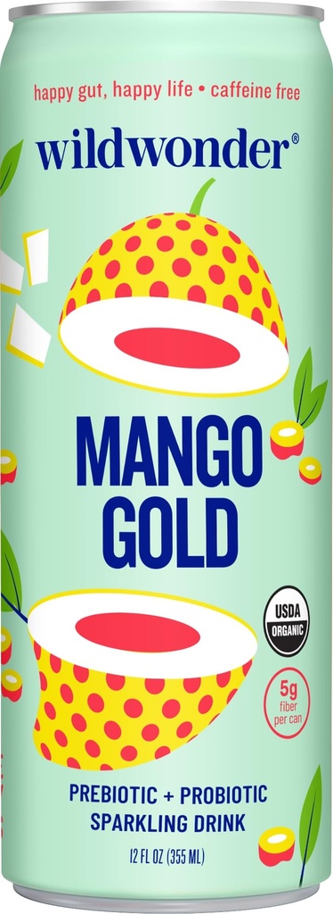 Wild Wonder Organic Mango Gold Prebiotic &amp; Probiotic Drink, 12 FZ
