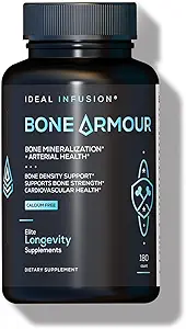 Ideal Infusión sin calcio Densidad sin calcio Suplemento: Bone Strength &amp; Arterial Health: Plant Based Silica with Icelandic Magnesium, Vegan Vitamin D3 5000 UI with K2 K1 (60 Servings)