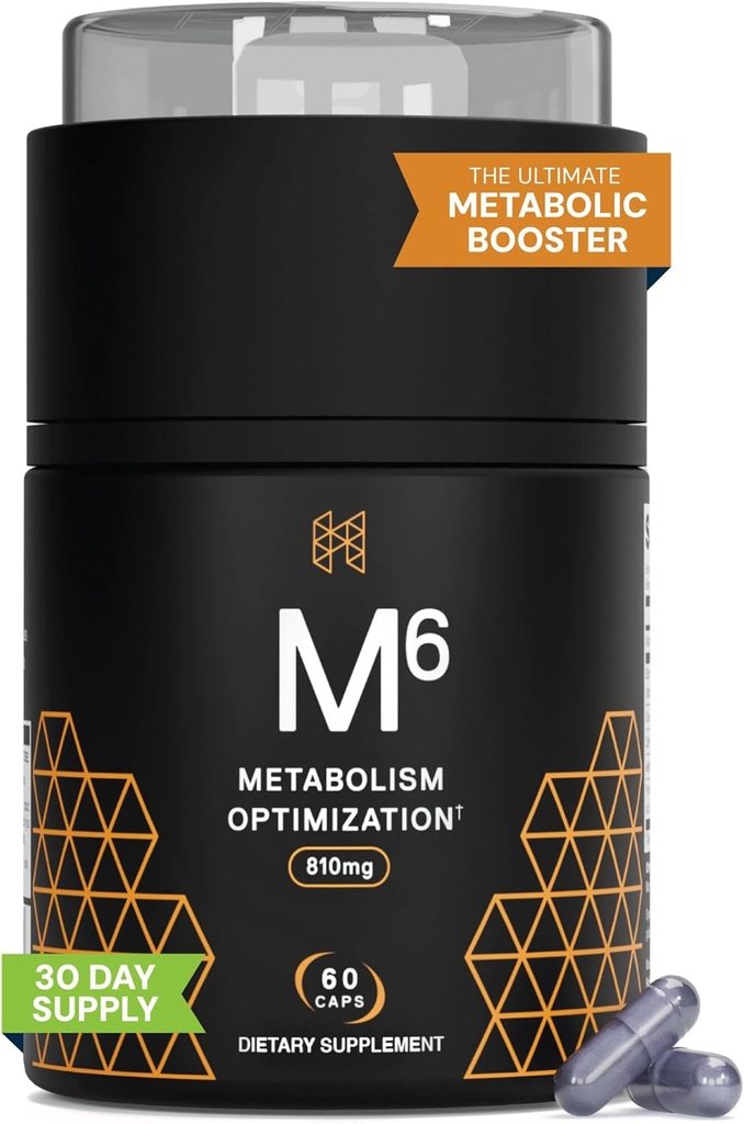 Alta Rendimiento Nutrición Metabolismo Booster, HPN M(6) Fat Burner, Natural Weight Loss Suplemento, Apoyo Lean Muscle, Aumentar Energía, Vegan Friendly, Testado clínico, 60 cápsulas