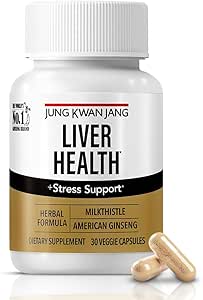 JUNG KWAN JANG Liver Health Supplement with Milk Thistle 260mg (Silymarin) and American Ginseng 1,000mg - Fatty Liver Detox Cleanse &amp; Repair Support - 30 cápsulas para hombres y mujeres