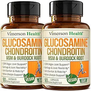 Glucosamina Chondroitin MSM – Suplemento de Apoyo Conjunto para Mujeres y Hombres con Sulfato de Glucosamina 1500 mg, Condroitina y MSM – para el cartílago, salud conjunta y flexibilidad – 2 Pack, Vegan