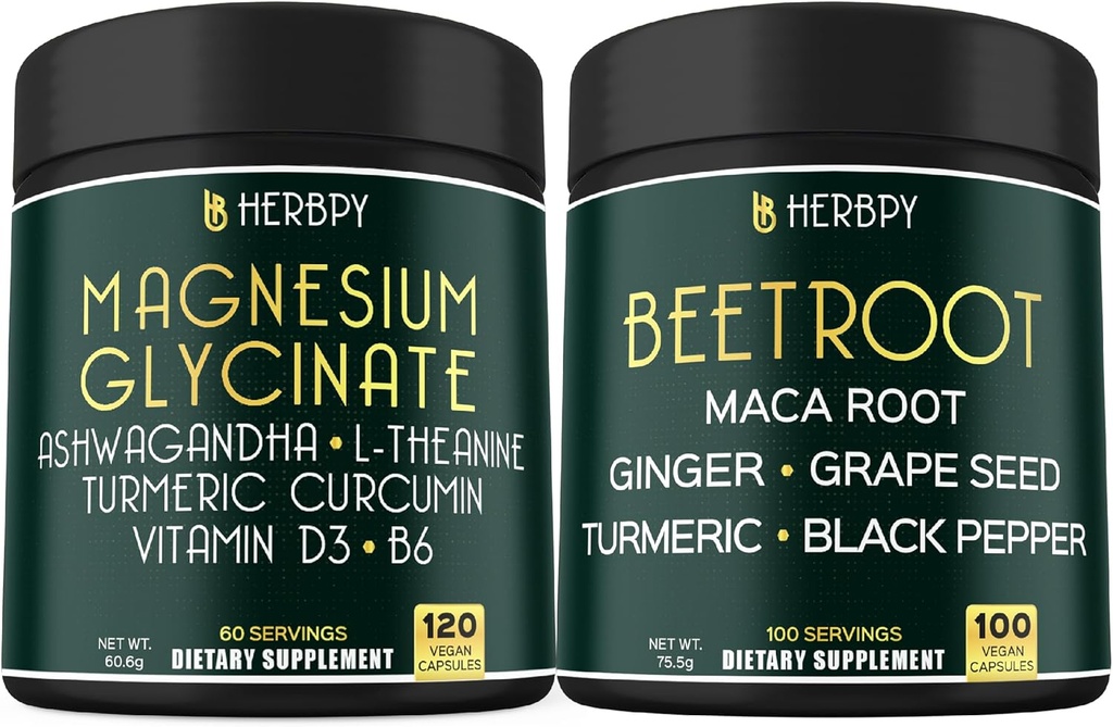 Bundle 6in1 Magnesium Glycinate Supplement & 6in1 Beet Root Capsules