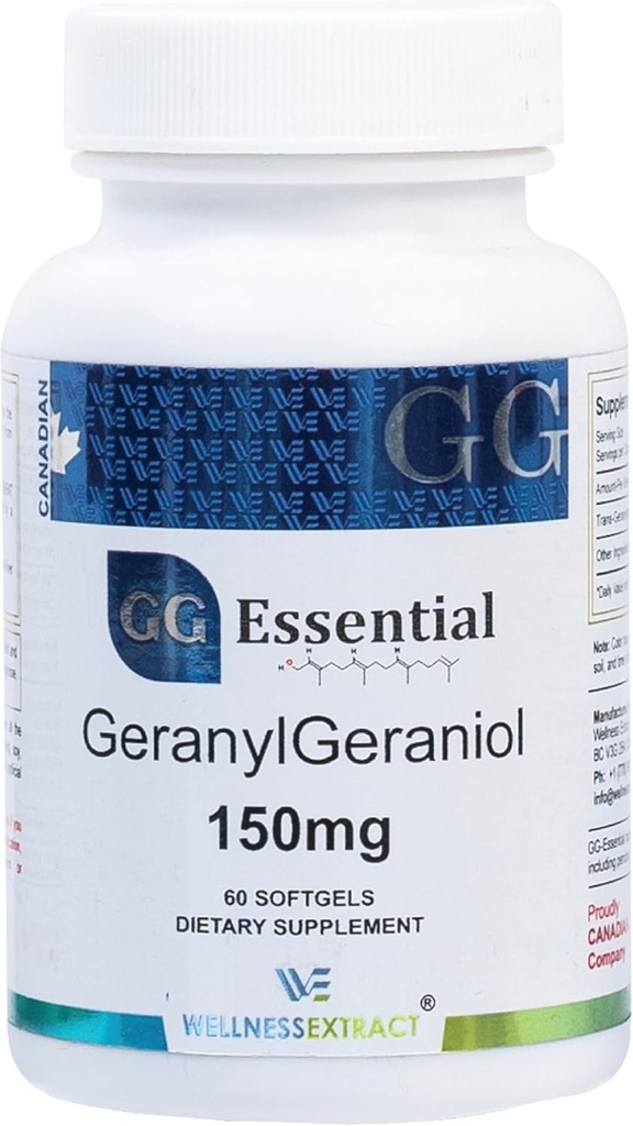 WELLNESS EXTRACT GG Essential Annatto Derived Suplemento dietético para usuarios de estatina, paquete de 60 cápsulas de Softgels 150mg