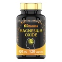 tnvitamins Magnesium Oxide 420mg - 120 Capsules tención 4 Month Supply! ← 100% Daily Value of Magnesium Oxide in One Capsule ← Oxido de Magnesio ← Non-GMO, Made in The USA