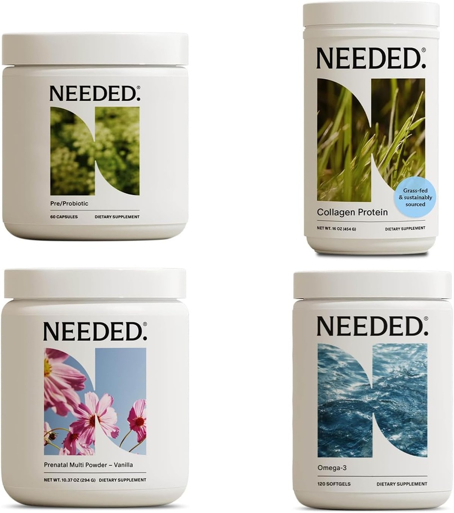 Necesitado. Bundle prenatal completo ← Multivitamina, Pre/Probiótico, Collagen, " Omega-3 para el embarazo "