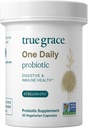 True Grace One Daily Probiotic - 30 Vegetarian Capsules - 90 Billion CFU - Gut, Digestive &amp; Immune Health Support Blend with Prebiotic Fiber - Gluten &amp; Soy Free