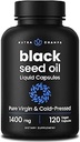 NutraChamps Black Seed Oil Organic Cold Pressed | 120 Vegan Softgel | Virgin Nigella Sativa Pills with Vitamin E & Thymoquinone | Rich in Omega 3 6 9 | Unrefined Black Cumin Seed Oil Capsules