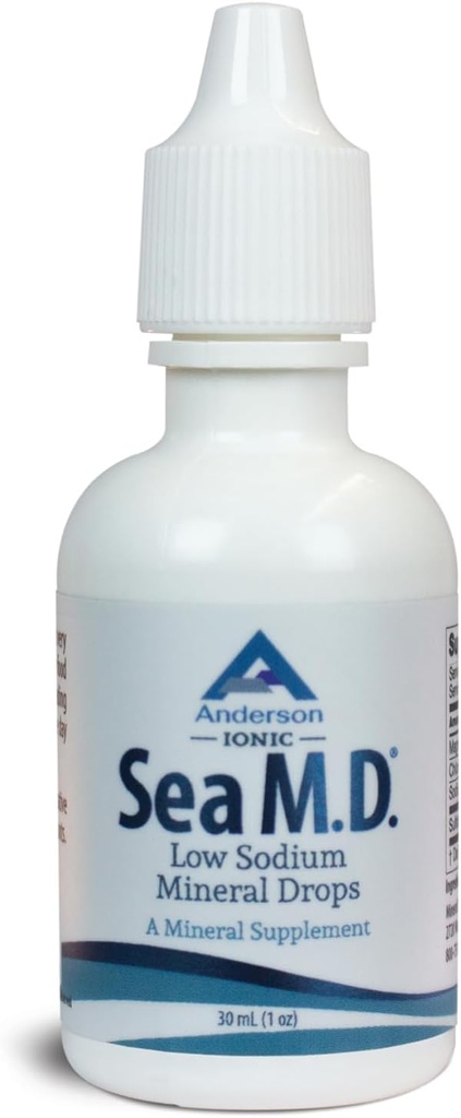 Anderson Sea M.D. Concentrated Trace Mineral Drops, Ionic Electrolyte Magnesium Supplement, Aids in Muscle Cramps, Liquid Magnesium and Trace Mineral, Easy to Take (1 Ounce)