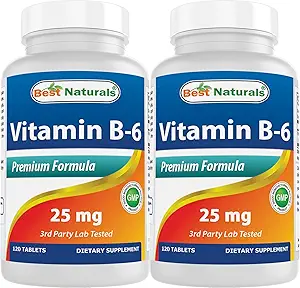 Mejores Naturales Vitamina B6 25mg, 120 Tablas (120 Cuenta (Pack de 2))