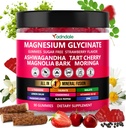 Adndale 90ct 15-in-1 Magnesium Glycinate Gummies 400 mg/serv- con Magnesium Malate, Ashwagandha, Tart Cherry, Magnolia Bark, Lemon Balm, Passionflower, Chamomile, L-Theanine, Zinc, Vitamin K2 &amp; D3