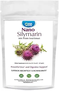One Planet Nutrition Nano Silymarin Powder 8 oz (227 Servings), Milk Thistle Seed Extract, Nano for Enhanced Absorption, Supports Global Welness, Non-GMO, Vegan, Gluten Free
