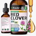 BIO KRAUTER Red Clover Tincture - Red Clover Extract - Suplemento líquido para el apoyo de las mujeres - Alcohol y azúcar gratis - Vegan Drops 2 Fl.Oz.