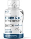 Fusiones de la naturaleza Neuro NAC Suplemento 375mg Fuerza extra con Glicina de 1800mg - Cisteine N-Acetil Ester - 20x Más Bioavailable Than NAC 600 mg - Boost Glutathione 10x Más Que Liposomal