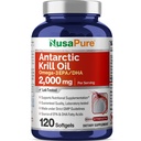 NusaPure Antarctic Krill Oil,2000 mg, 120 Softgels (Non-GMO, Soy Free)
