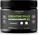 VINATURA Creatina Monohydrate Pills 5g - creatine Tablets, creatine Pills for Men, Women, creatina en capsulas *USA Made &amp; Tested* Unflavored, creatine monohydrate Powder alt, 150 Tablets 30 Servings