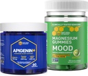 Natural Stacks Apigenin + Mood Magnesium Gummies Bundle - Calidad del sueño &amp; Estrés Soporte* - 150 piezas