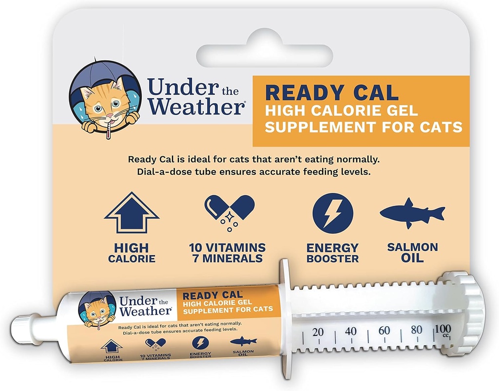 Bajo el Tiempo Pet Silencio Listo Cal para Cats 100cc Silencio High Calorie Suplemento Silencio Gainer Cat Weight y Calorie Booster Alto  10 Vitaminas, 7 Minerales &amp; Omega Fatty Acids (para Gatos 100cc)