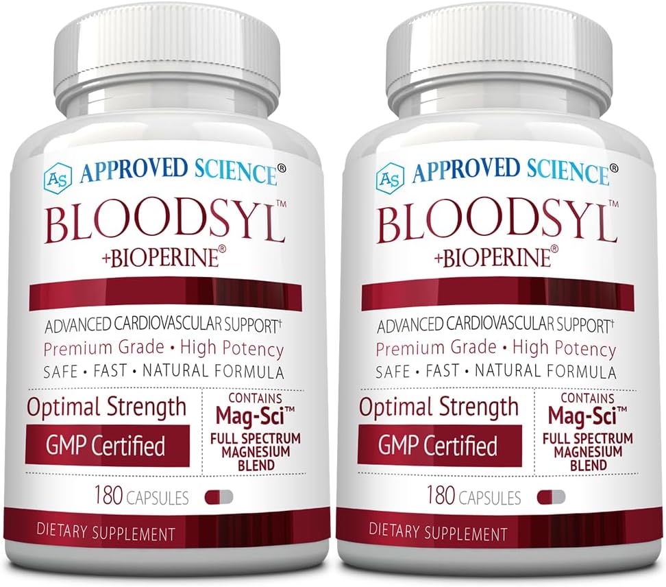 Sangre de la Ciencia Aprobado - Apoya Flujo de la Sangre - Hawthorn Berry, Magnesium, BioPerine - Vegan - 180 cápsulas - Pack de 2