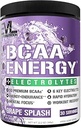 EVL BCAAs Amino Acids Powder - BCAA Energy Pre Workout Powder for Muscle Recovery Lean Growth and Endurance - Rehydrating Post Workout Recovery Drink with 6 Key Electrolytes - Grape Splash