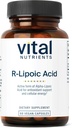Vital Nutrients R-Lipoic Acid ¦ Active Alpha-Lipoic Acid Antioxidant ← ALA Suplemento para el metabolismo y la energía saludables TEN Gluten, Dairy, Soy Free ← Non-GMO ← 60 Capsules
