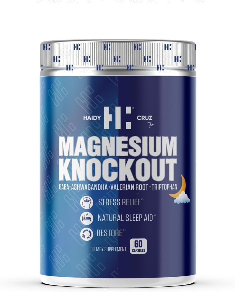 Haidy Cruz Fit Magnesium Citrate - Natural Sleep Aid and Mood Enhancer Supplement - Metabolic Support, Immunity Boost with Ashwagandha Powder (60 Capsules)
