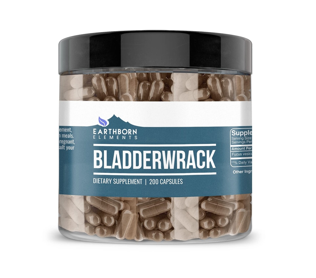 Elementos terrestres Bladderwrack 200 Capsules, Puro ' Undiluted, No Additives