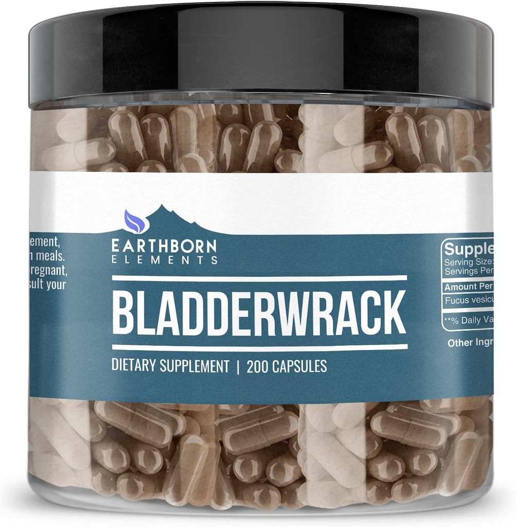 Elementos terrestres Bladderwrack 200 Capsules, Puro ' Undiluted, No Additives