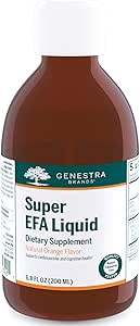 Genestra Brands Super EFA Liquid tención apoya la salud cardiovascular y el desarrollo del cerebro, los ojos y los nervios en los niños* viv 6.8 Fl Oz  durable Natural Orange Flavor