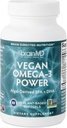 BRAINMD Dr Amen Vegan Omega-3 Power - 60 Softgels de base vegetal - 1,100 mg de EPA &amp; DHA - Asistencias Focus, Memory & Heart Health - Vegan, Gluten Free " Non-GMO - 30 Servimientos
