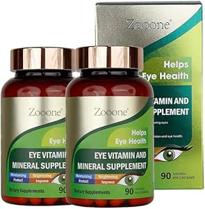 Zooone- Lutein Eye Vitamins Suplemento para la Salud Macular y Ojo seco, Contiene Lutein, Zinc, Vitaminas C/E & Zeaxanthin para apoyar la salud ocular, 90 Tabletas (2)
