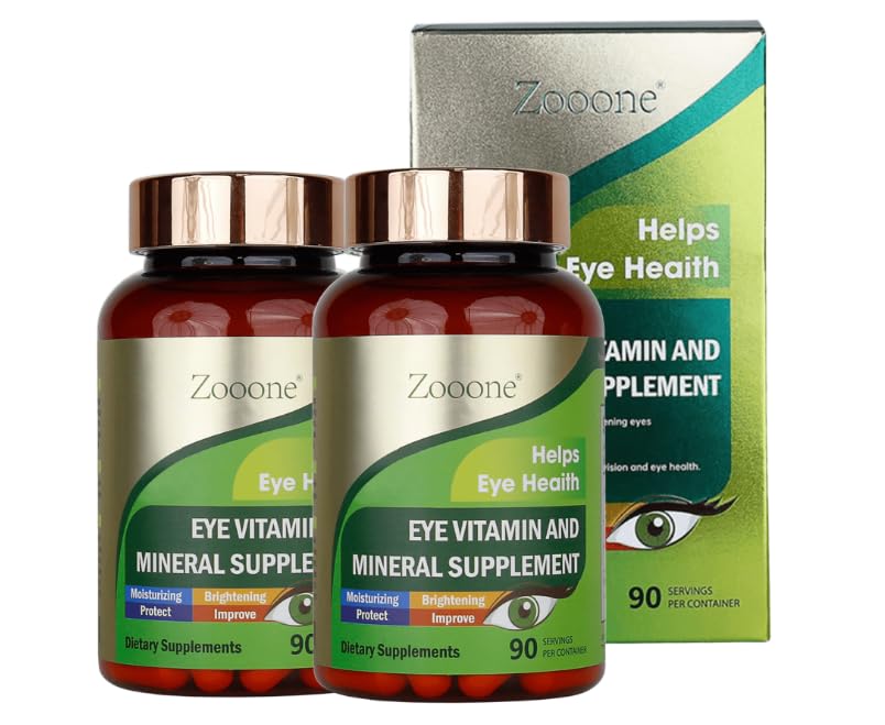 Zooone- Lutein Eye Vitamins Suplemento para la Salud Macular y Ojo seco, Contiene Lutein, Zinc, Vitaminas C/E & Zeaxanthin para apoyar la salud ocular, 90 Tabletas (2)