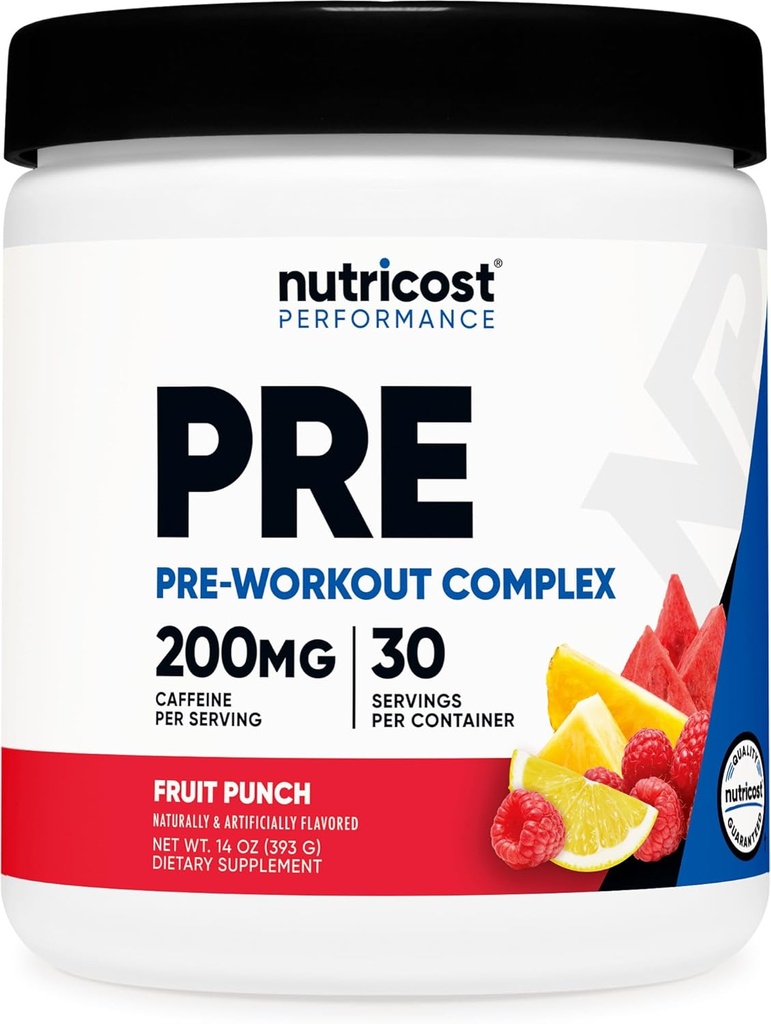 Nutricost Pre-Workout Complex Powder (30 Servings, Fruit Punch) - con Beta-Alanine, Taurine &amp; Amino Acids