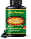 La Fortuna entera de la vida Alimentos Multivitamínicos &amp; Minerales, Suplemento de apoyo energético avanzado, Bienestar diario para hombres &amp; mujeres, aminoácidos, biotina, 180 Tabletas vegetarianas