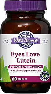 Ojos de cosecha silvestre de Oregon Love LuteinTM Capsules, Suplementos Hídricos Orgánicos no OGM, 60 Conde