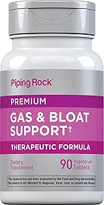 Piping Rock Bloat &amp; Gas Support for Men ' Women TEN 90 Tablets TEN Extra Strength Pills ← Suplemento con Enzymes, Turmeric, Ginger &amp; More ← Non-GMO " Vegetarian Formula