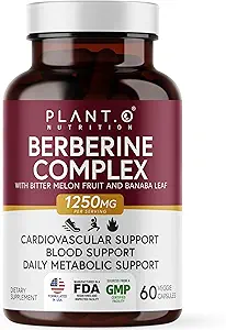 Beberine Supplement - 10xHigher Absorption Berberine HCI Complex with Bitter Lemon &amp; Banaba Leaf - Cholesterol & Metabolic Clinically Researched Support - 60 Capsules Non-GMO