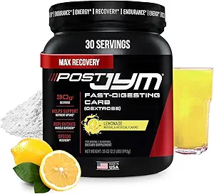 JYM Supplement Science Post JYM Lemonade Carb Fast Digesting Post Workout Recovery Powder Pure Dextrose, Glycogen Replenishment, Athletic Performance, Muscle Growth 30 Servings