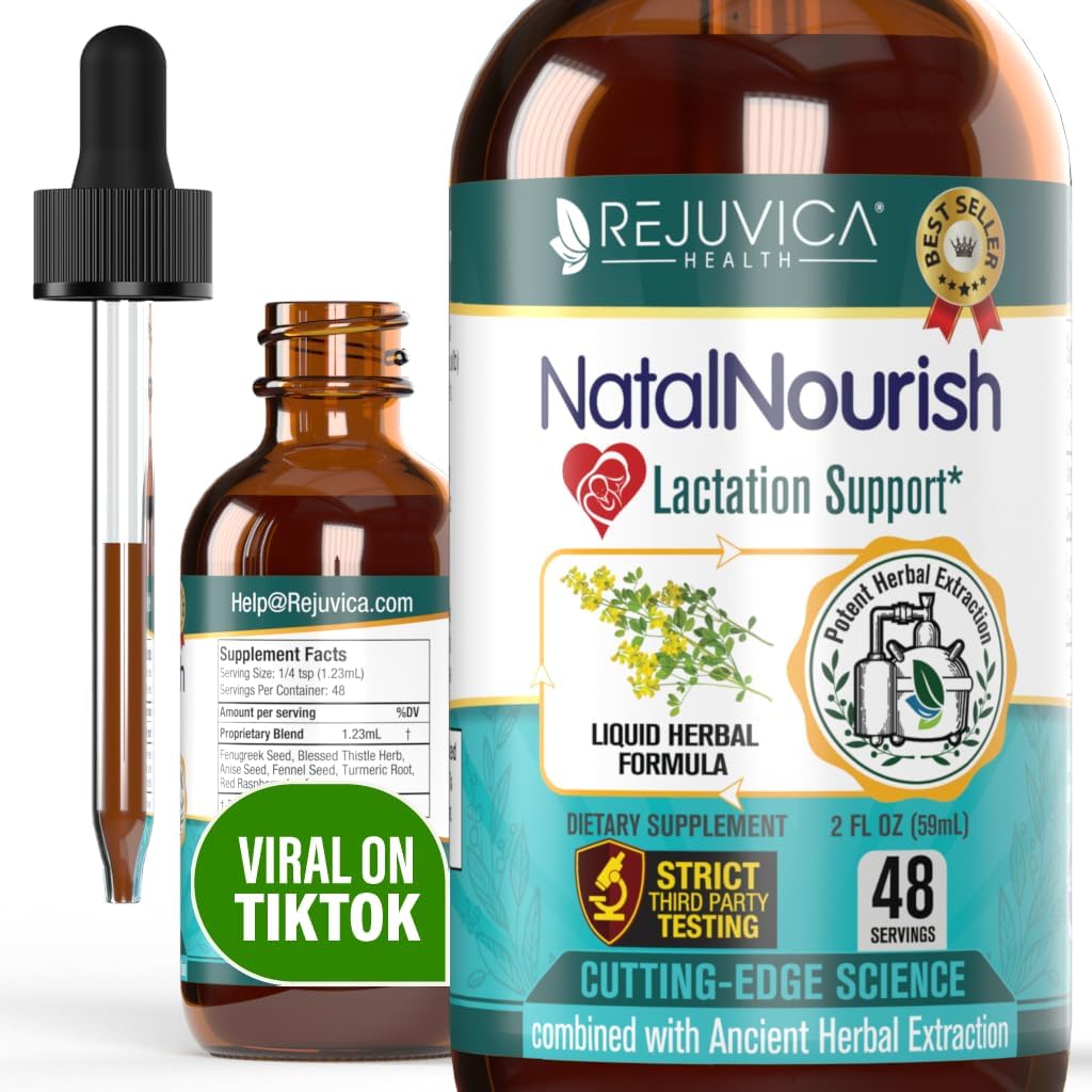 Rejuvica Health NatalNourish - Advanced Lactation Support Supplement - Liquid Delivery for Better Absorption - Fenugreek, Beat Thistle, Anise, Fennel &amp; More!
