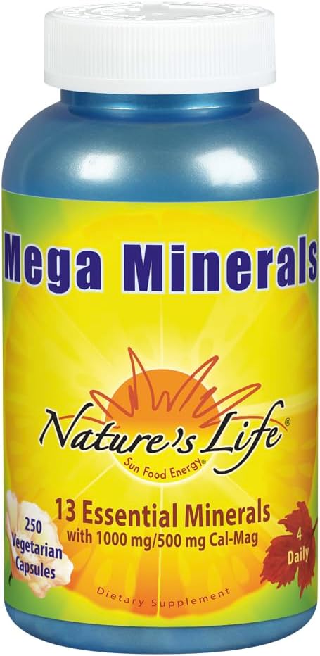 Complejo Vida Mega Minerales de la Naturaleza ← Completa Multi Mineral + Vitamina D Suplemento TEN 250 cápsulas vegetarianas