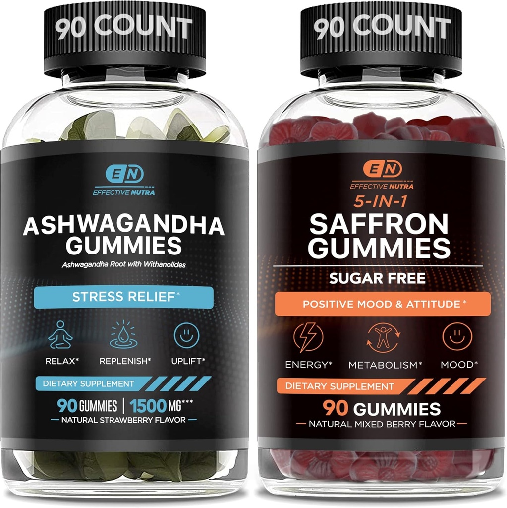 EFFECTIVE NUTRA Ashwagandha Gummies " Saffron Gummies