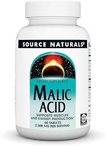 Fuente Naturals Ácido Malic, apoya músculos y producción de energía*, 2.500 mg - 60 tabletas