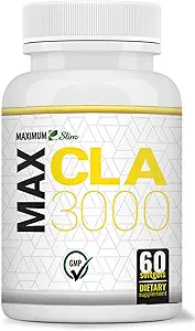Maximum Slim MAX CLA 3000, High Potency, Natural Weight Loss Exercise Enhancement, Increase Lean Muscle Mass, Non-Stimulating, Non-GMO 95% Pure CLA, 90 Count