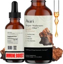 Auri Super Chaga Elixir - Mushroom Superfood Suplemento líquido con el espectro completo Immune Soporte de estrés oxidativo y elevación de energía - Chaga Tintura 60ml
