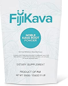 FijiKava Instant Kava Kava Powder 500g – Premium Kava Root Powder con alto contenido de Kavalactone – Ayuda de relajación natural para la calma, alivio de estrés y soporte para el sueño – Fácil a Mix