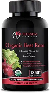 Booster de remo orgánica 1350mg con óxido nítrico de cobre negro, sistema digestivo, rendimiento atlético-120 Tabletas,675 mg de pólvora orgánica por tableta